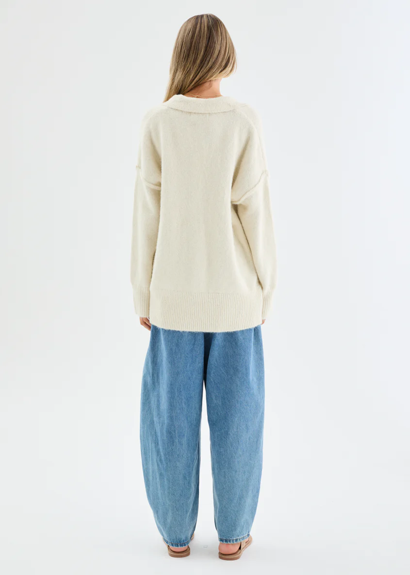 Brandie Knit Cardigan - Cream - Image 7