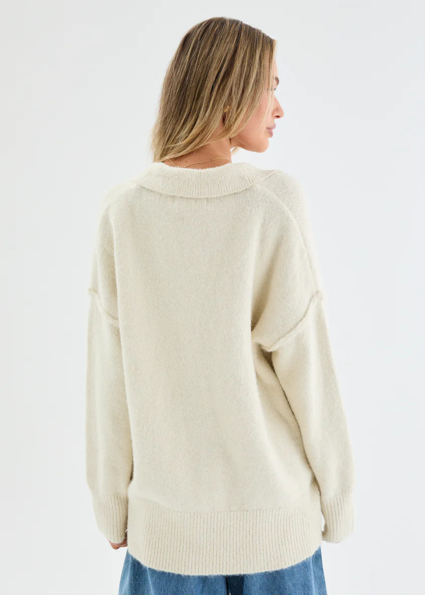 Brandie Knit Cardigan - Cream - Image 8