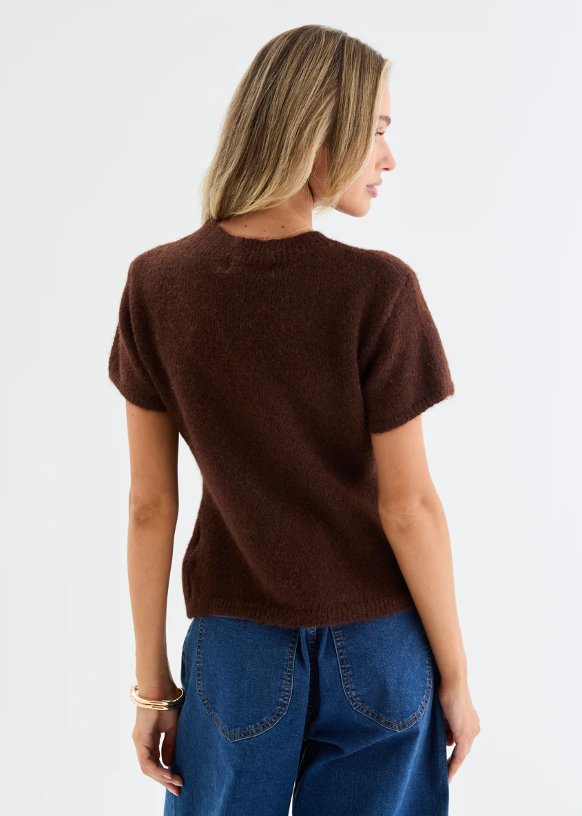 Brenton Knit Top - Chocolate - Image 5