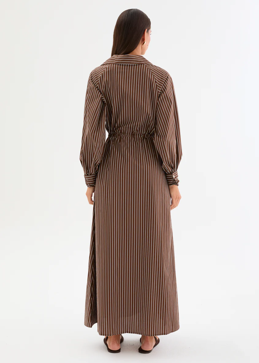 Bronwin Maxi Dress - Chocolate Stripe - Image 7