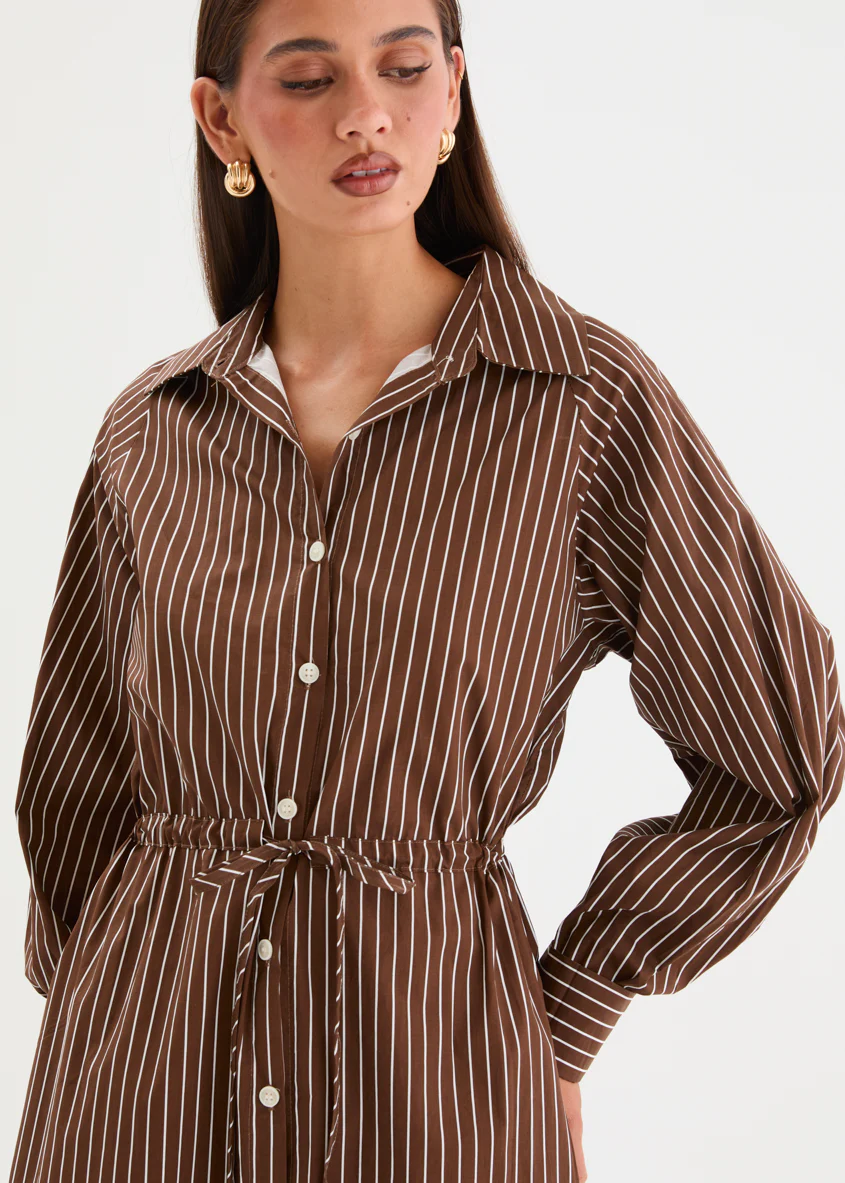 Bronwin Maxi Dress - Chocolate Stripe - Image 8