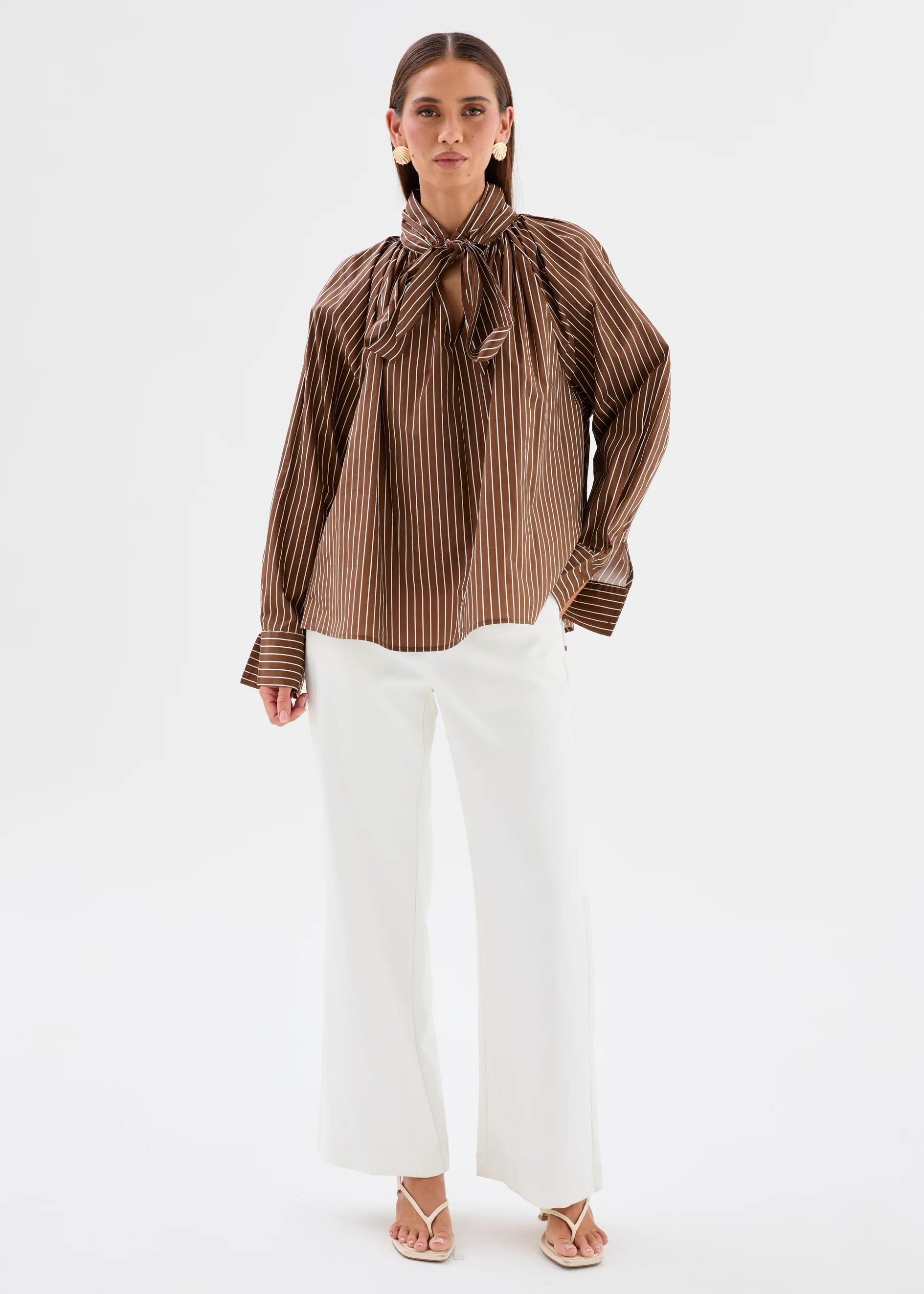 Brooklynn Blouse - Chocolate Stripe - Image 6