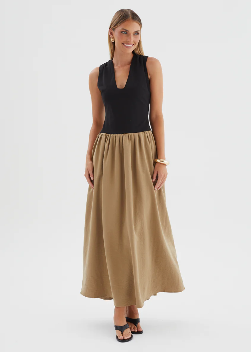 Bungalow Maxi Dress - Khaki Splice - Image 3