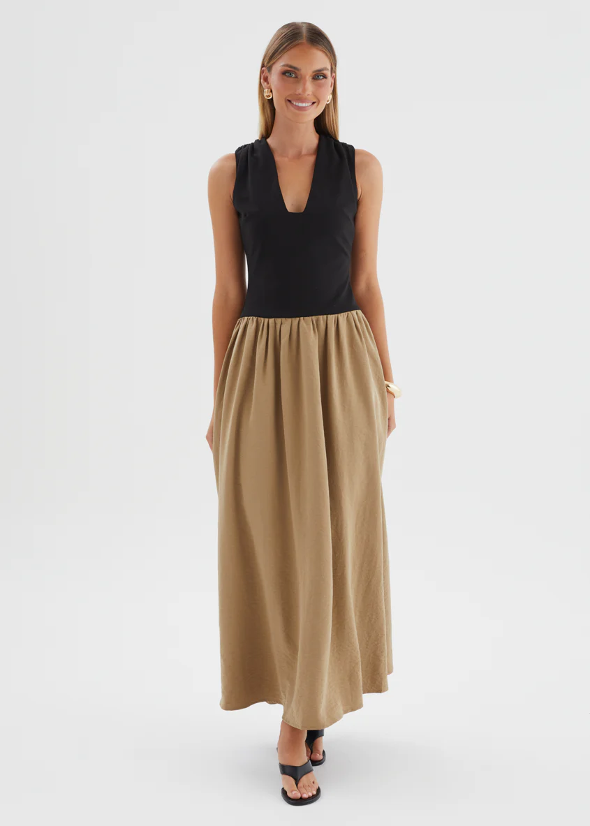 Bungalow Maxi Dress - Khaki Splice - Image 5