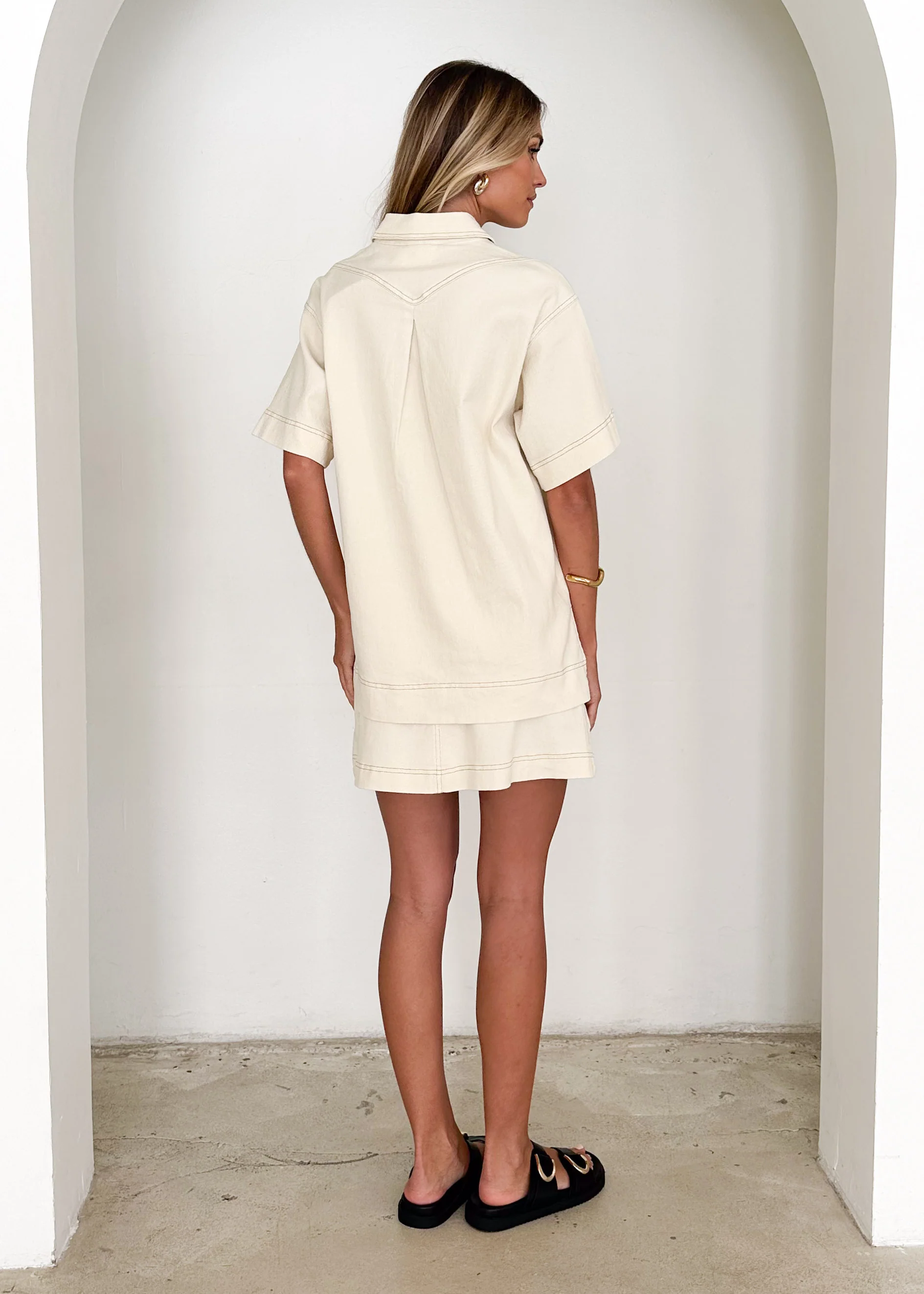 Caden Denim Shirt - Cream - Image 13