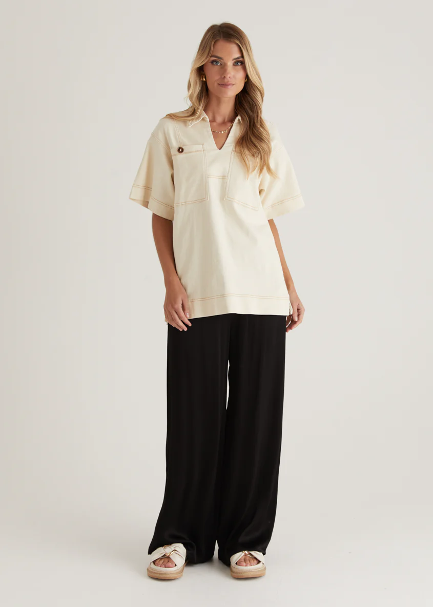 Caden Denim Shirt - Cream - Image 3