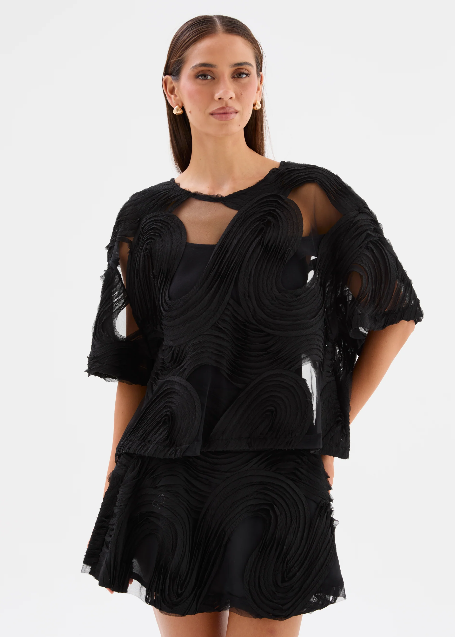 Caesarea Mini Skirt - Black - Image 3