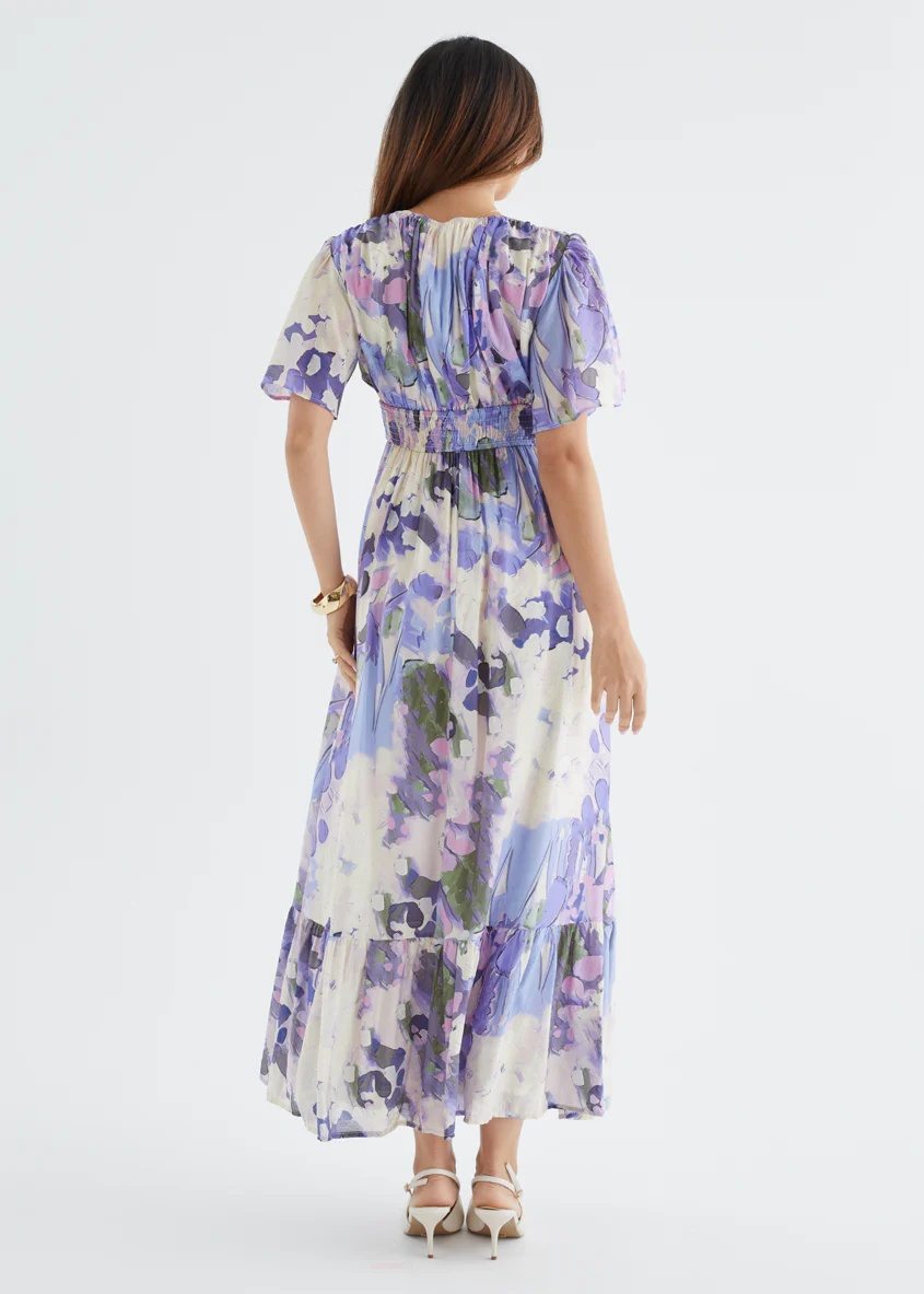 Cara Maxi Dress - Purple Abstract - Image 5
