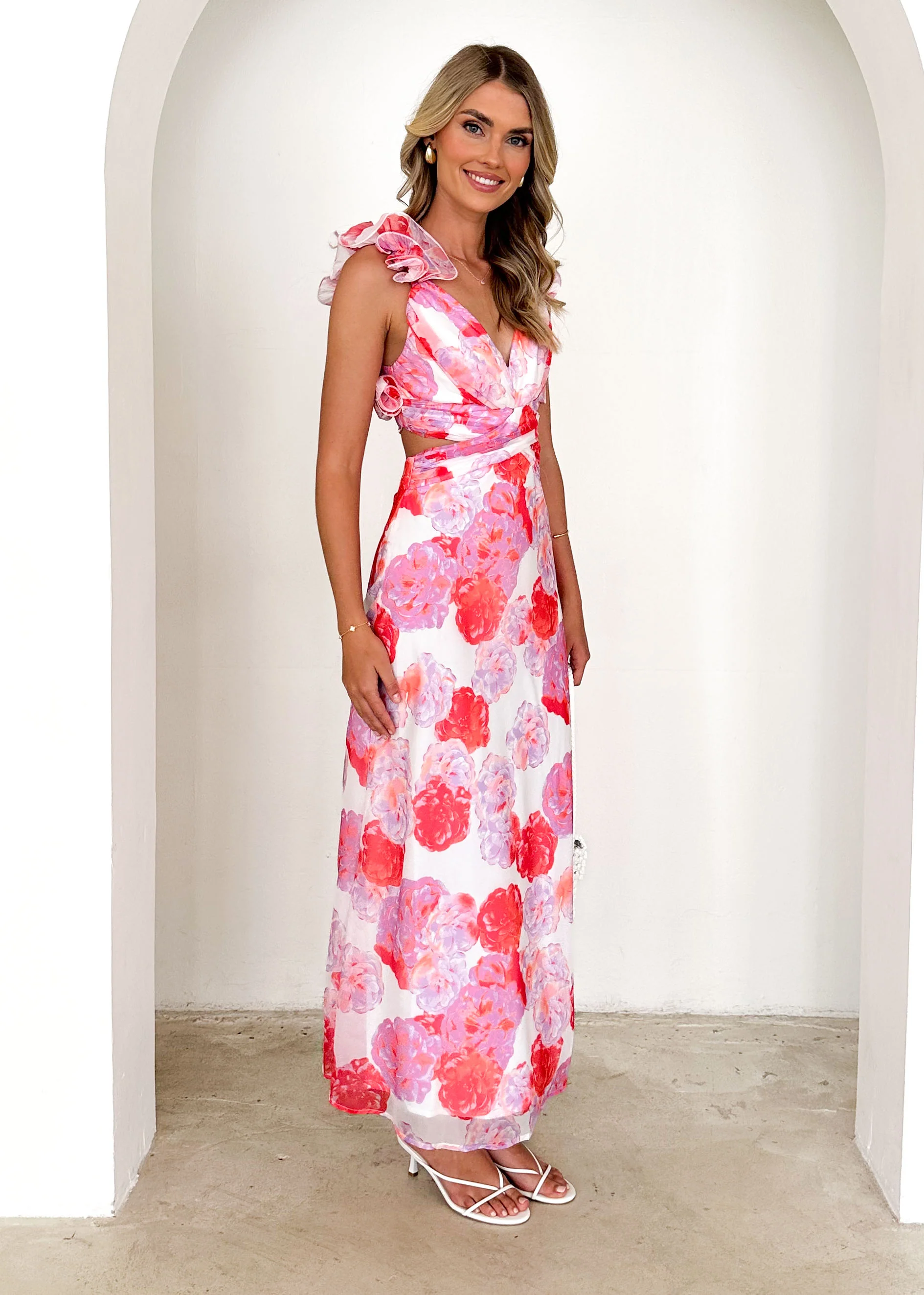 Caribe Midi Dress - Pink Floral - Image 9