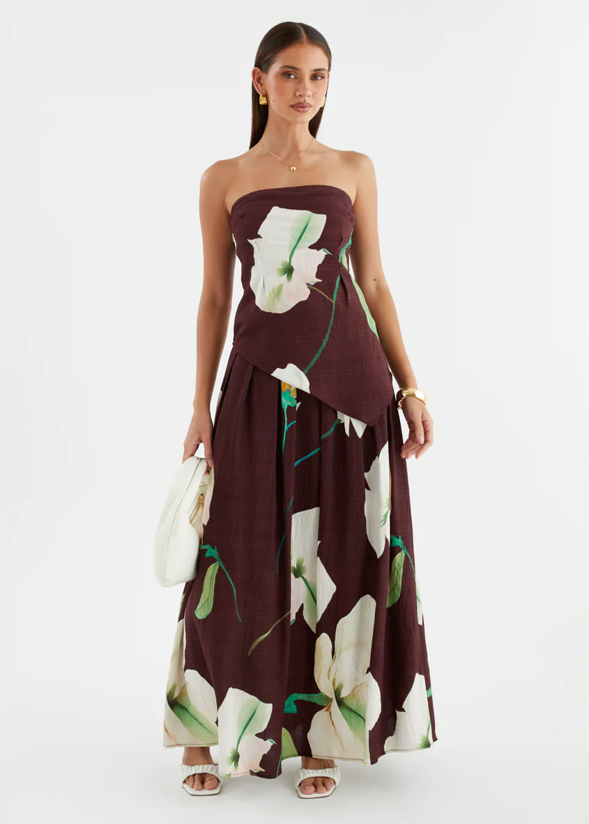 Carie Maxi Skirt - Burgundy Calla Lily - Image 3