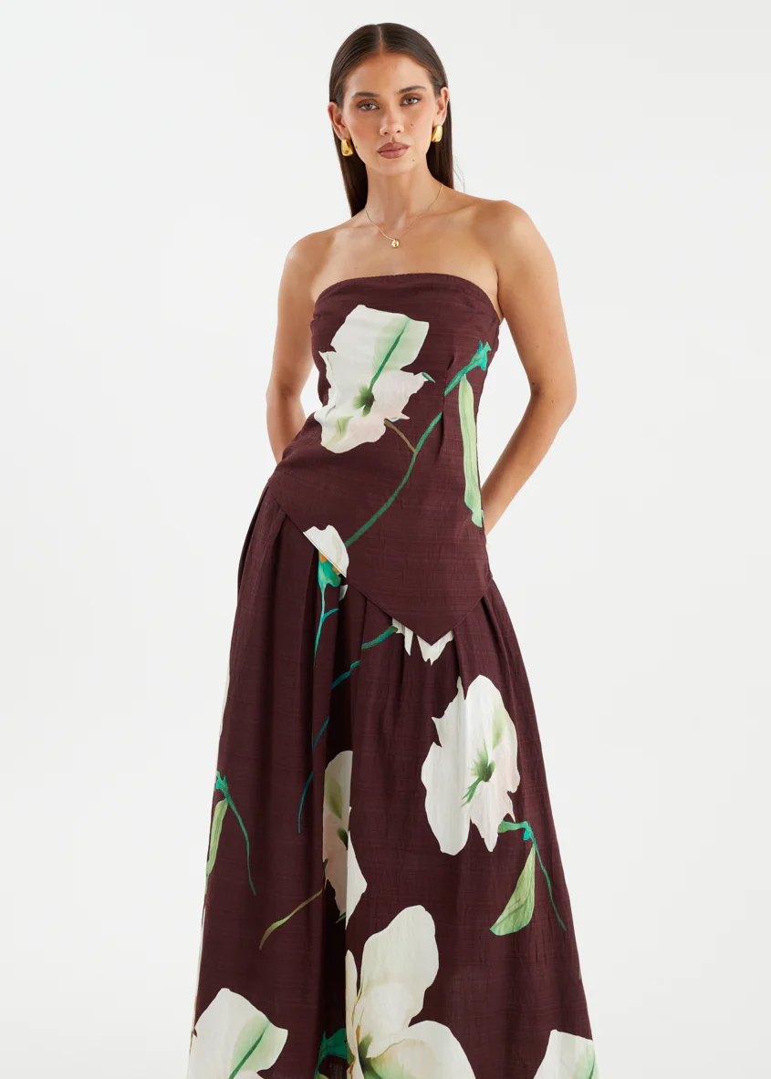 Carie Maxi Skirt - Burgundy Calla Lily - Image 4