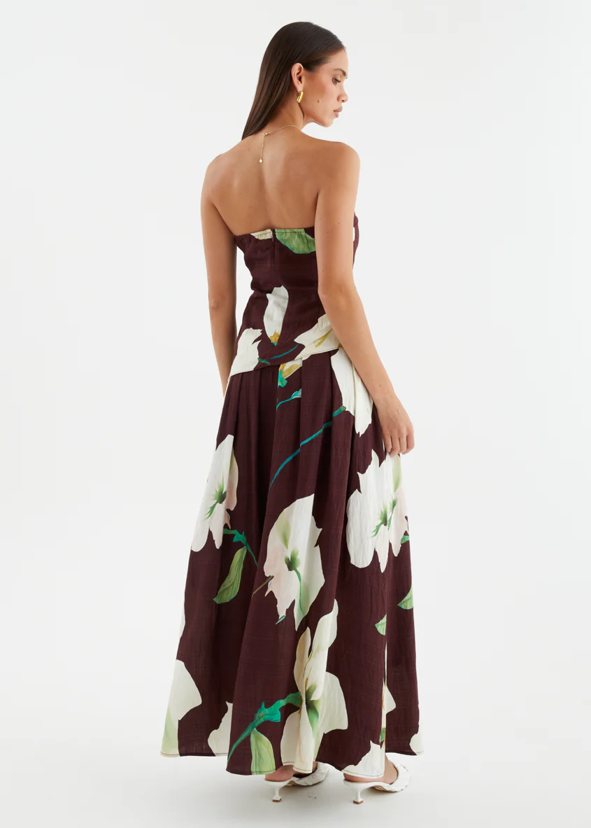 Carie Strapless Top - Burgundy Calla Lily - Image 10