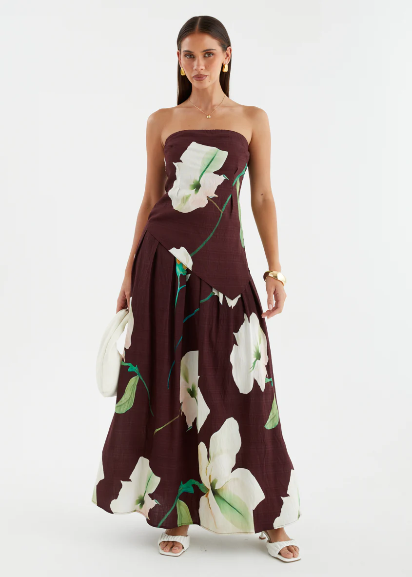 Carie Strapless Top - Burgundy Calla Lily - Image 6