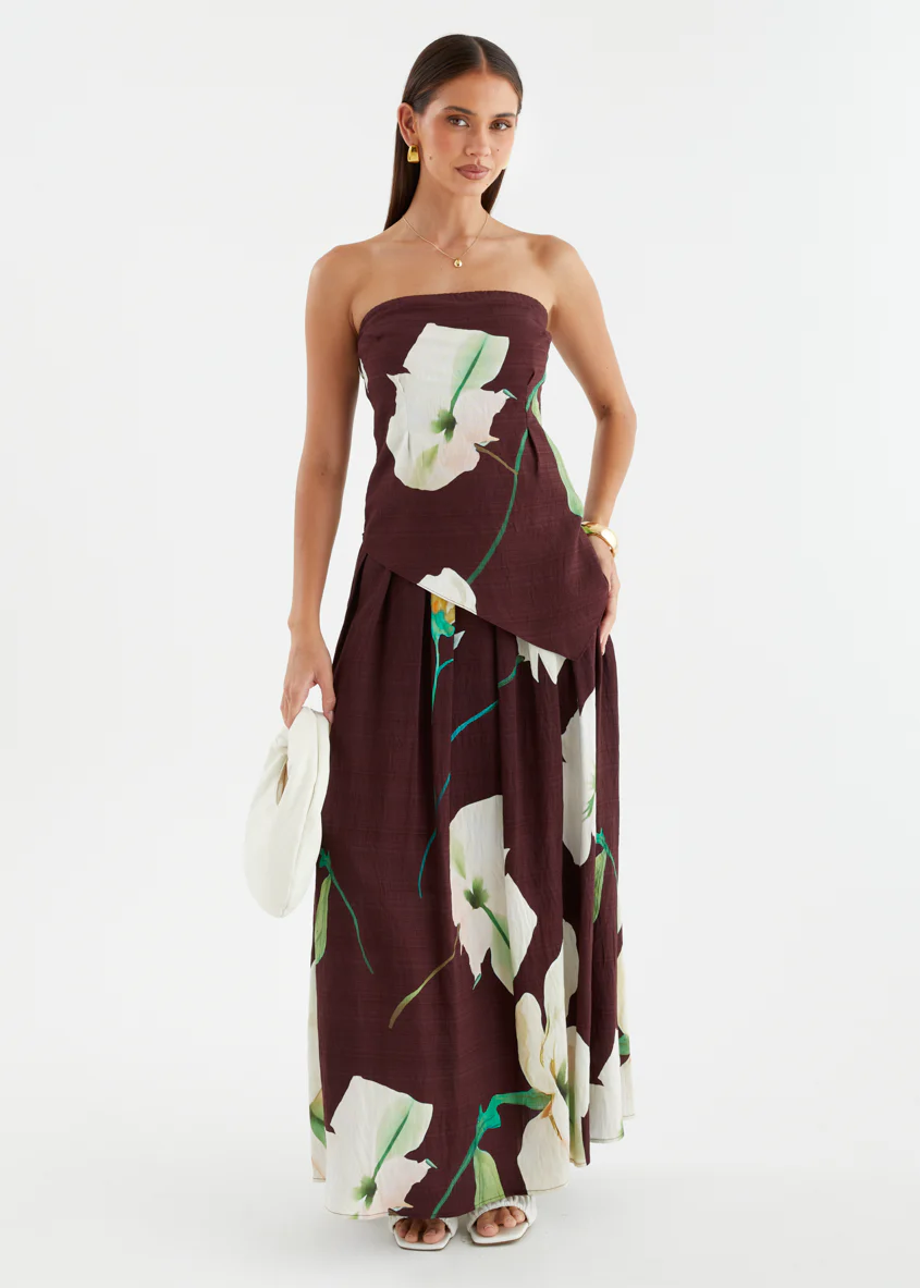 Carie Strapless Top - Burgundy Calla Lily - Image 7