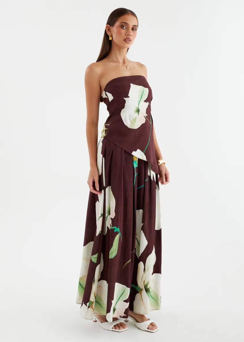 Carie Strapless Top - Burgundy Calla Lily - Image 9