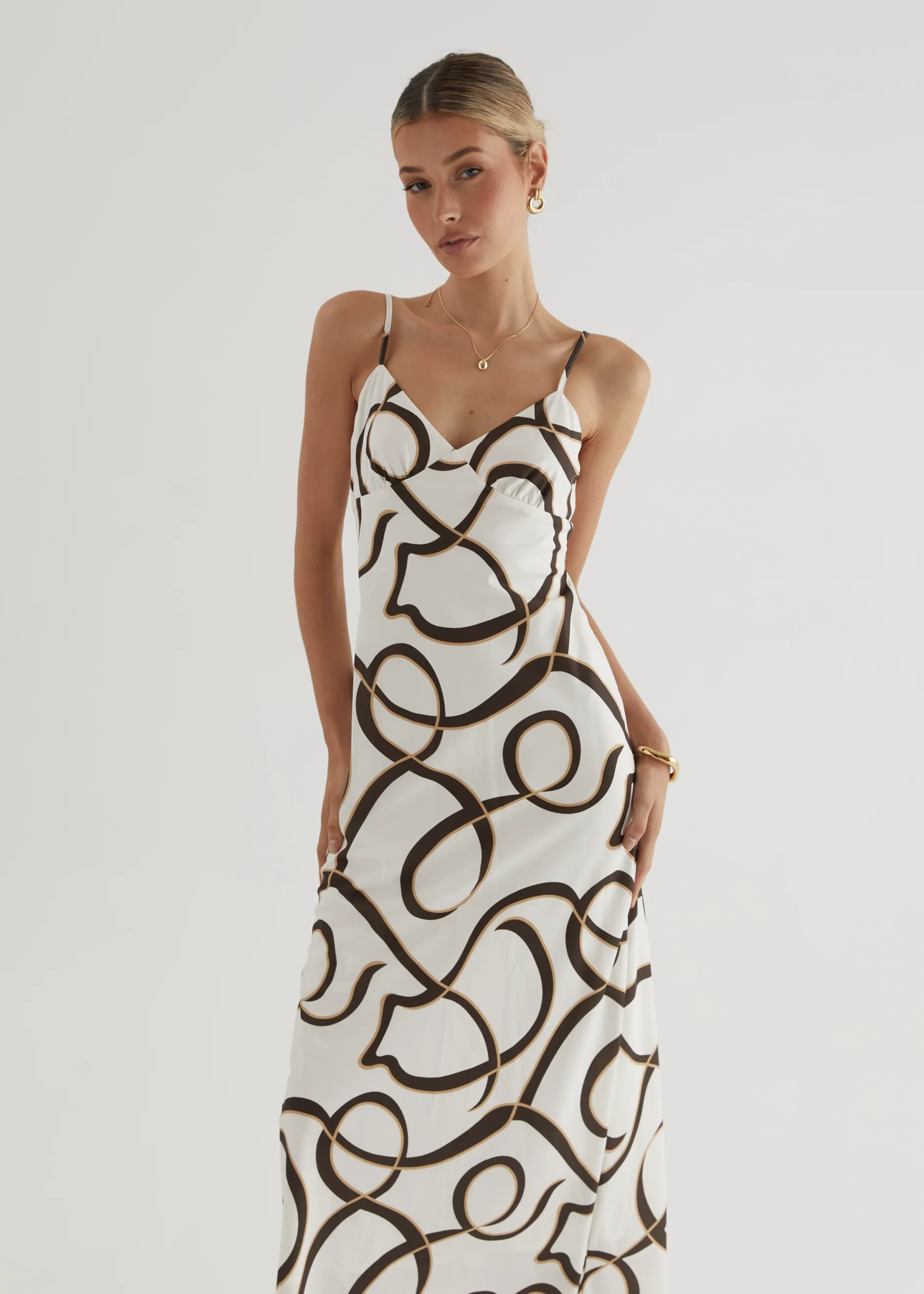 Carla Maxi Dress - Brown Swirl - Image 12