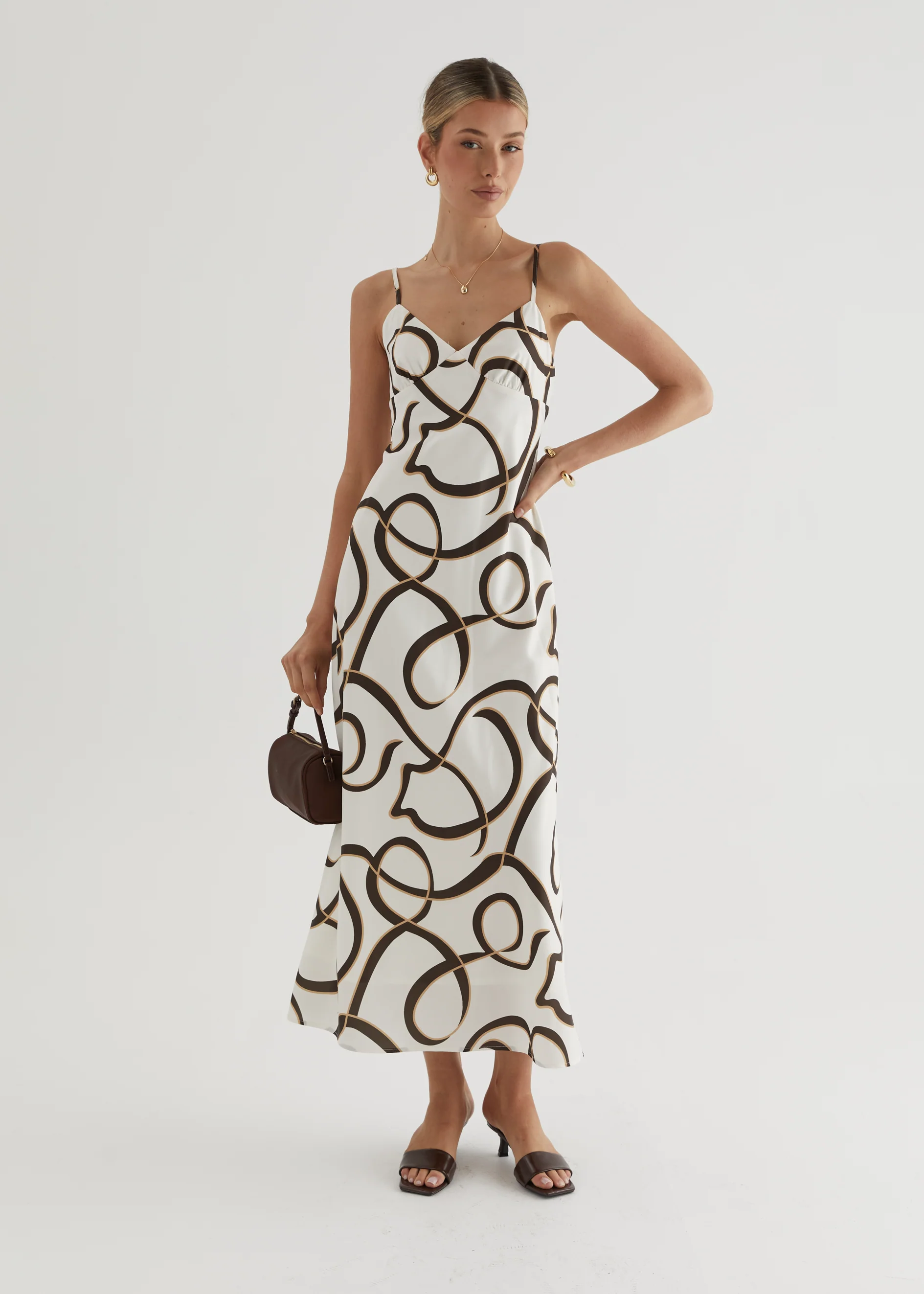 Carla Maxi Dress - Brown Swirl - Image 13