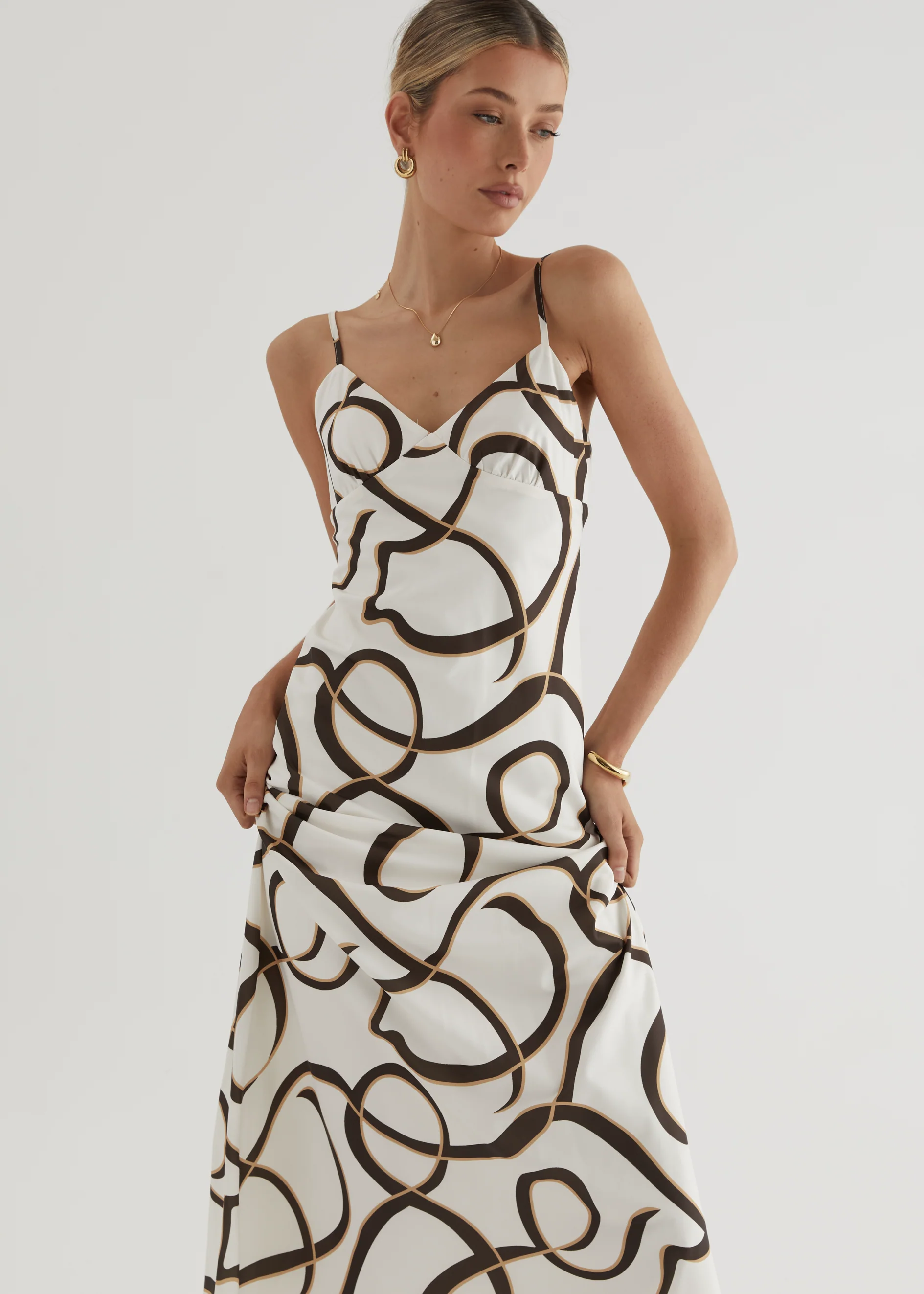 Carla Maxi Dress - Brown Swirl - Image 14