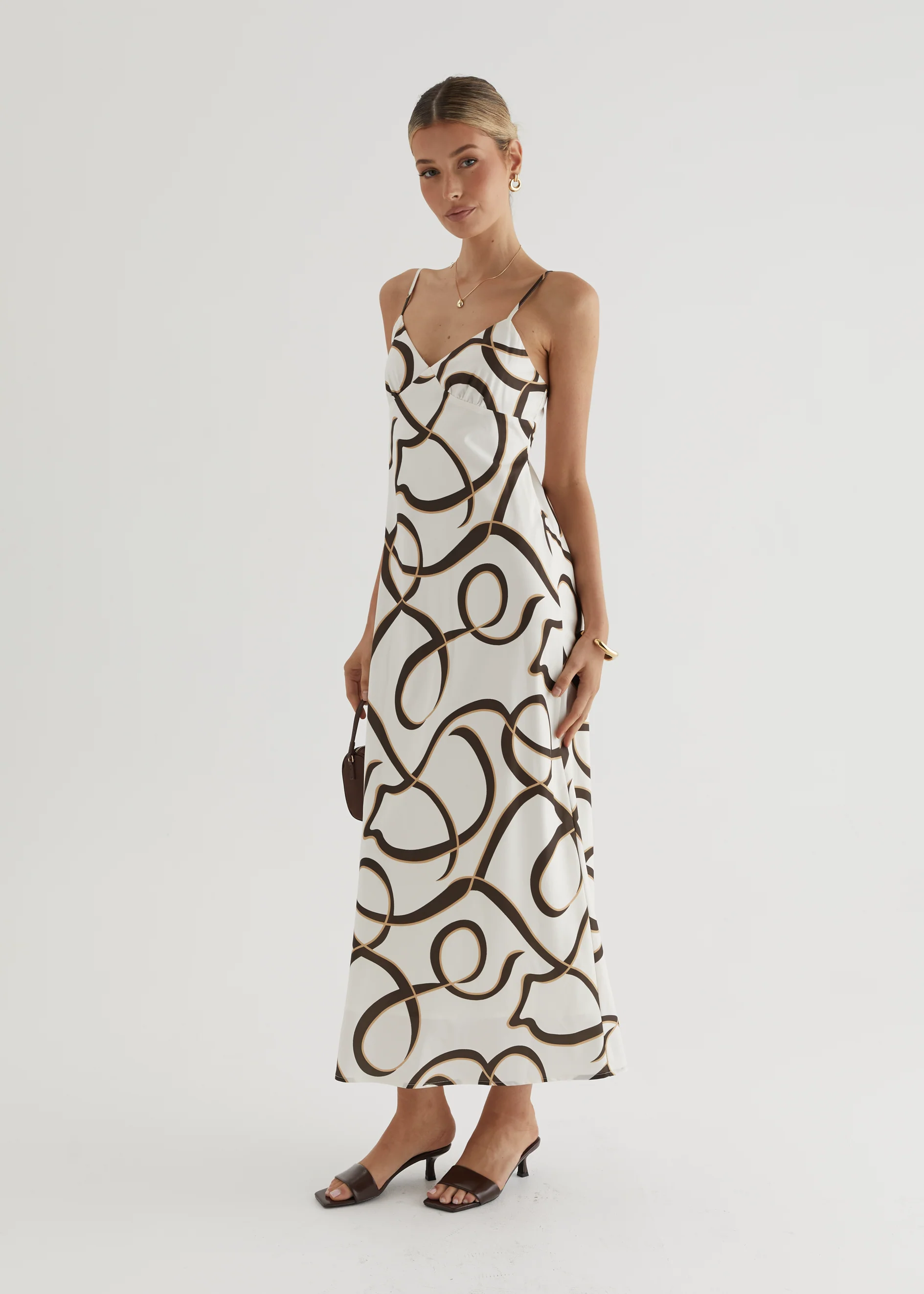 Carla Maxi Dress - Brown Swirl - Image 15