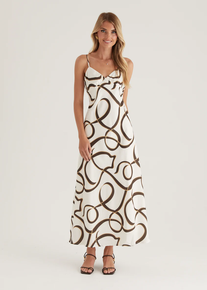 Carla Maxi Dress - Brown Swirl - Image 3