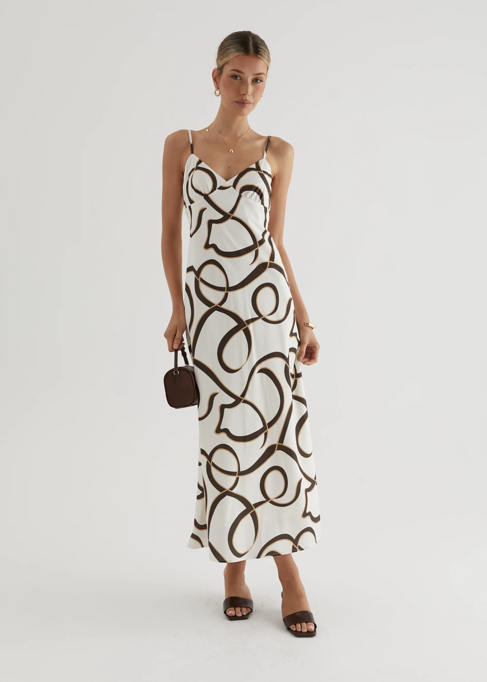 Carla Maxi Dress - Brown Swirl - Image 7