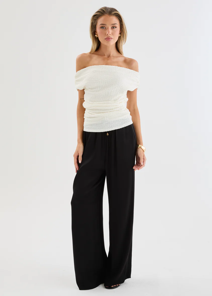 Carlina Off Shoulder Top - Off White - Image 2