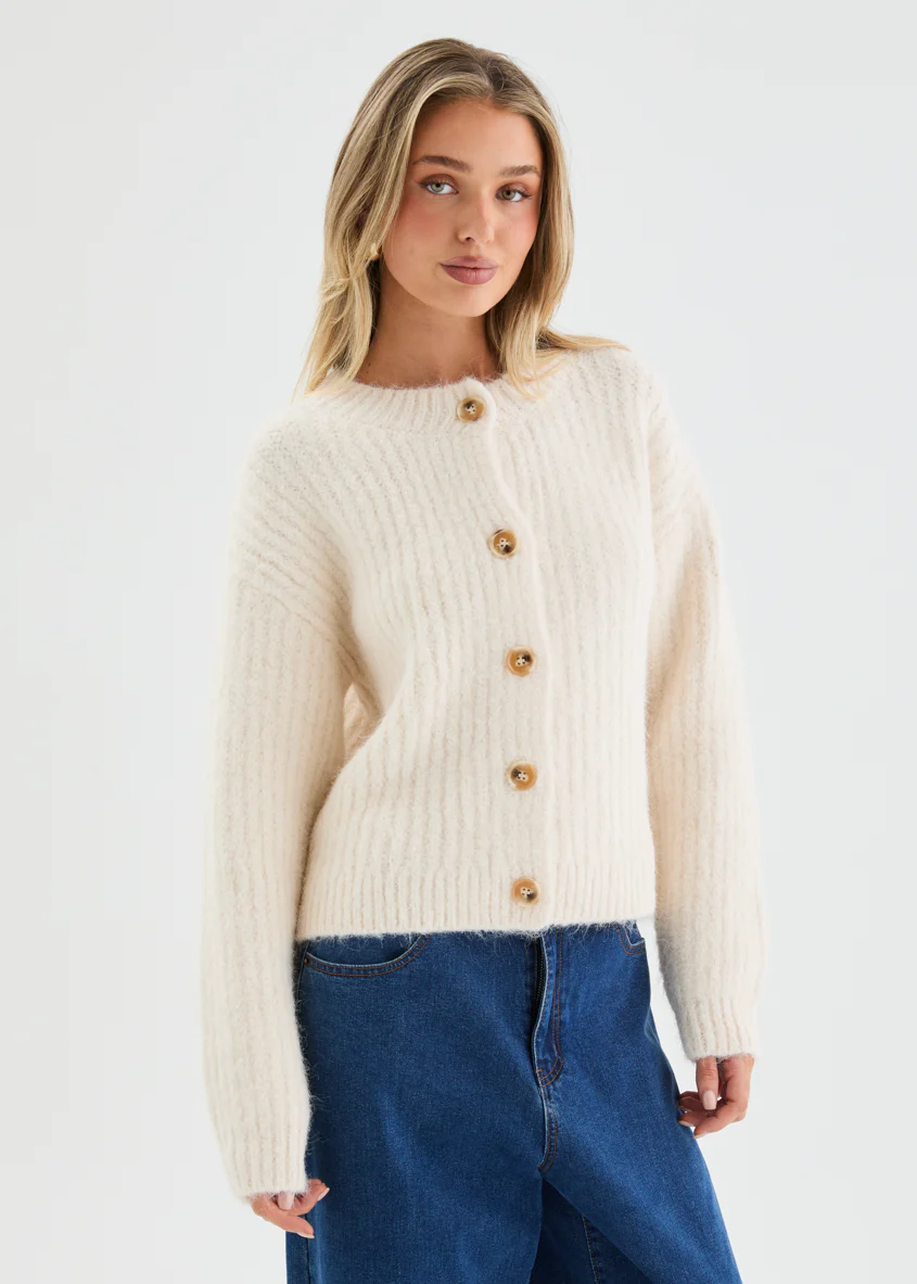 Carlisha Knit Cardigan - Ivory - Image 3