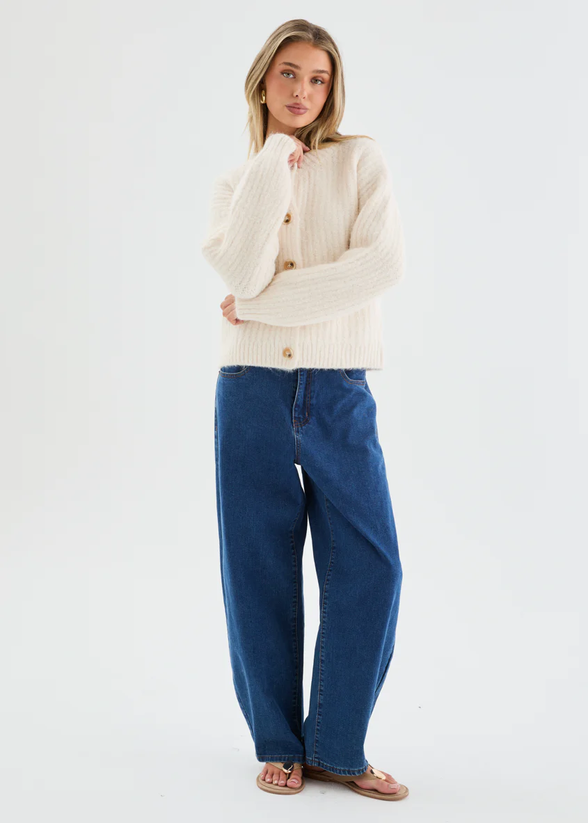 Carlisha Knit Cardigan - Ivory - Image 4
