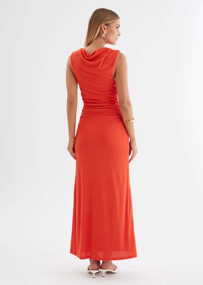 Carly Midi Dress - Tangerine - Image 14