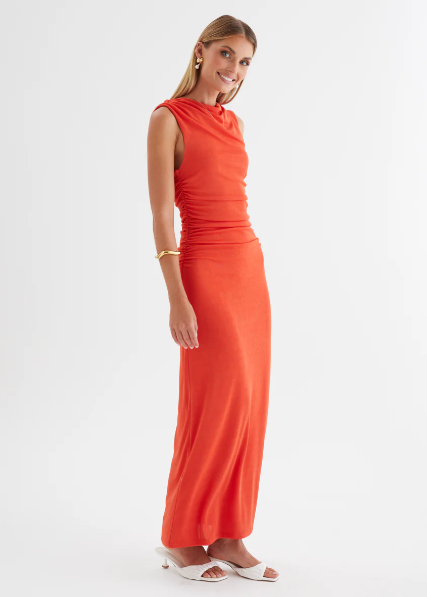 Carly Midi Dress - Tangerine - Image 15