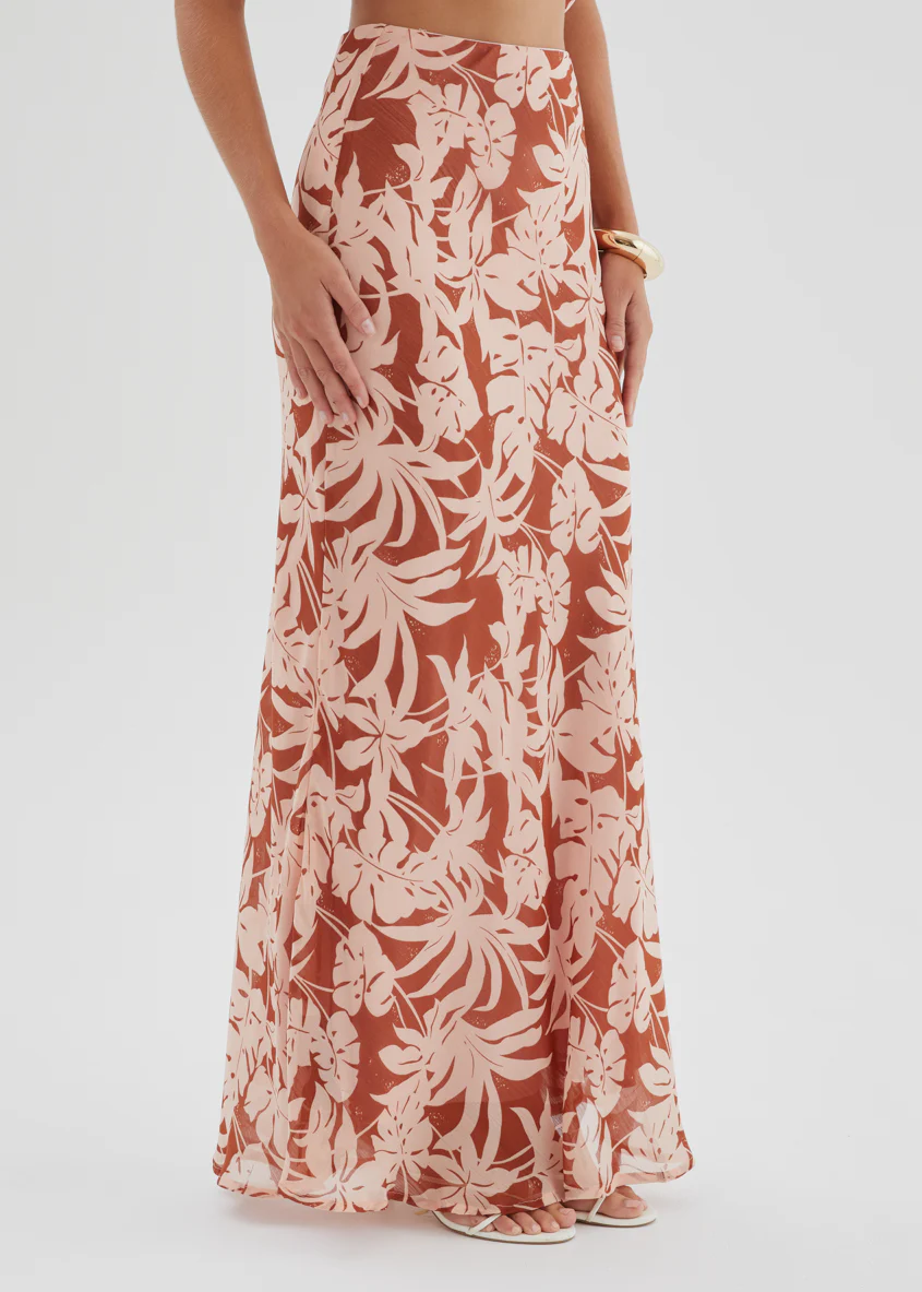 Cartez Maxi Skirt - Bronze Palm - Image 10