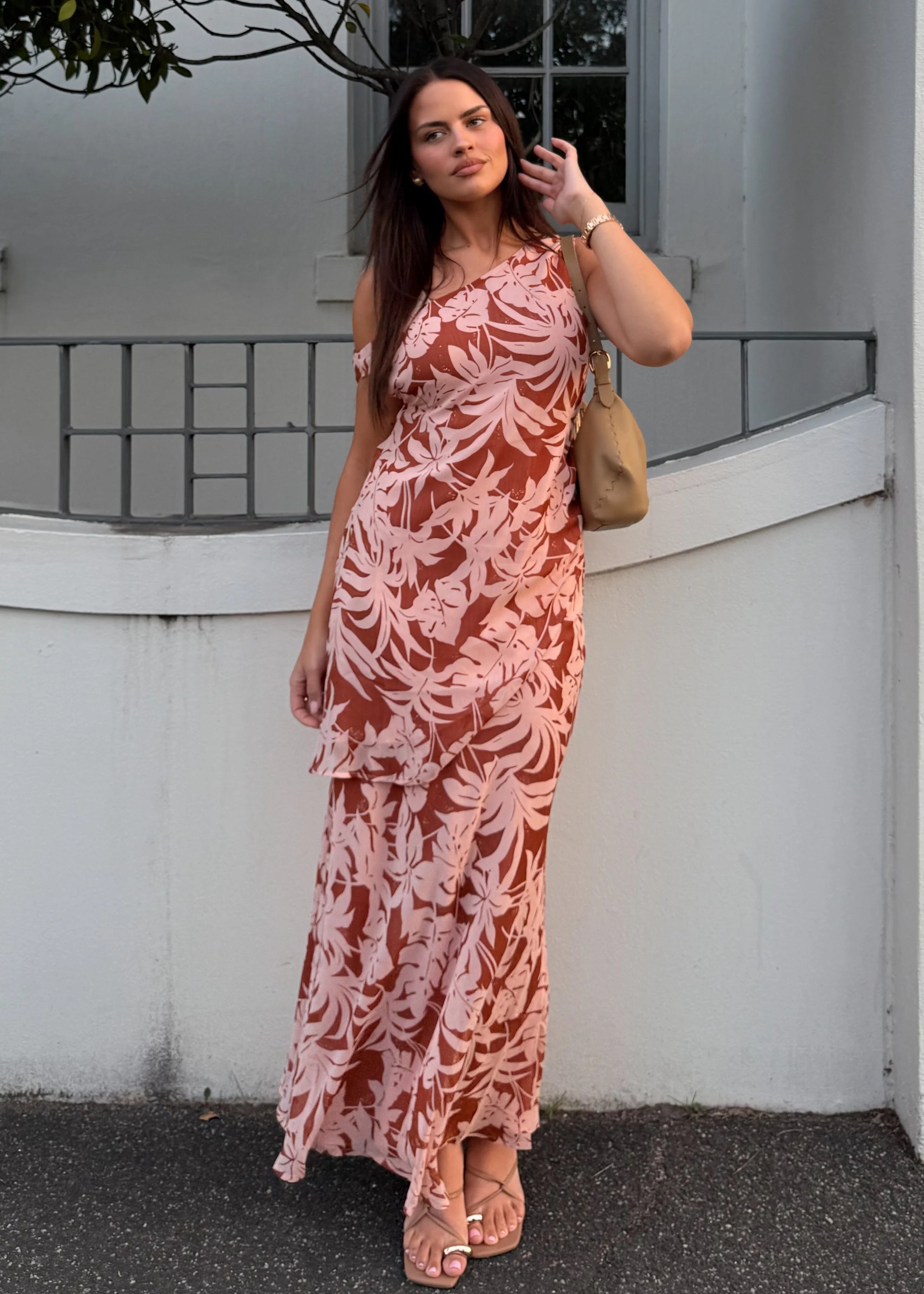 Cartez Off Shoulder Top - Bronze Palm - Image 6