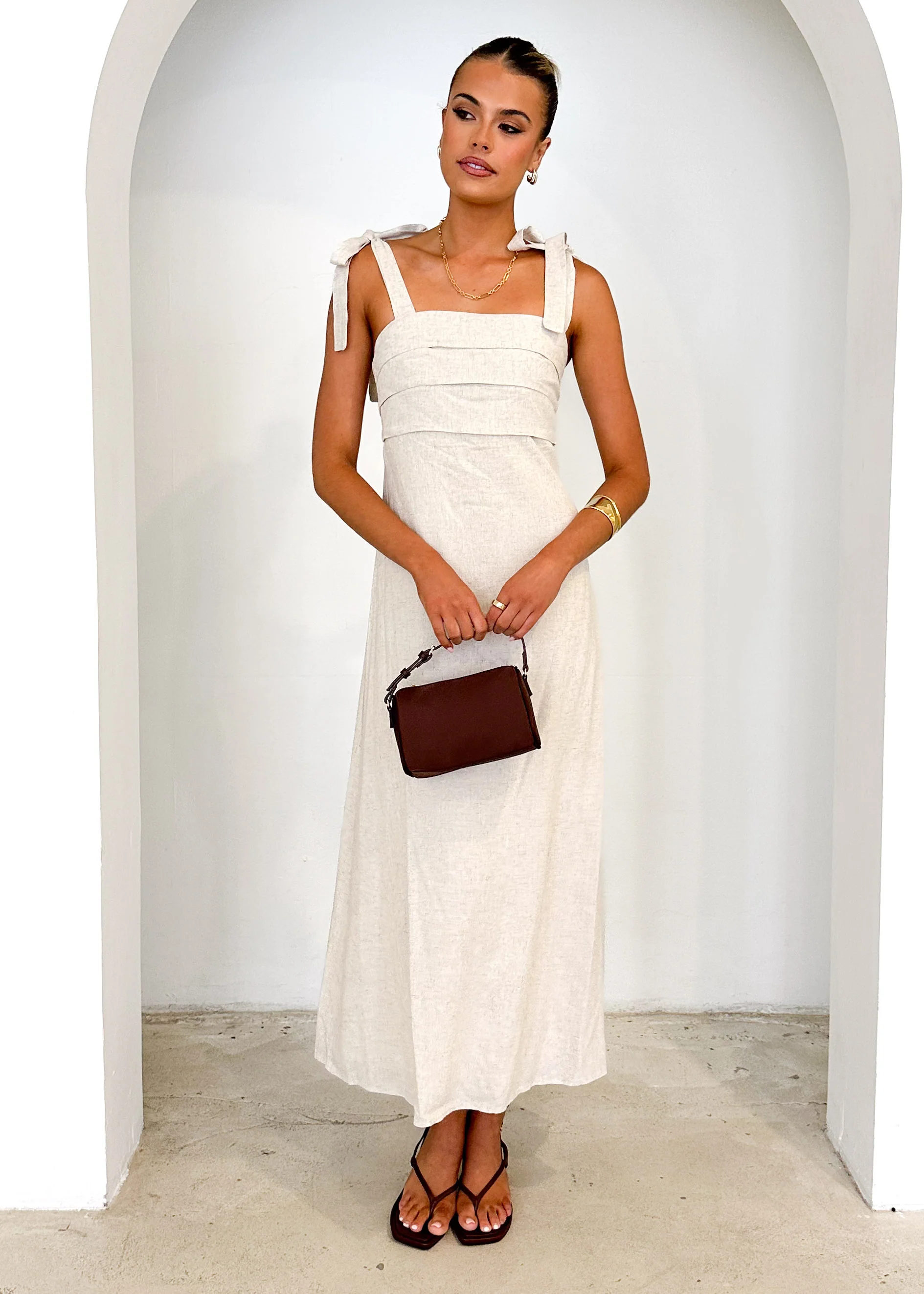 Cartia Maxi Dress - Oatmeal - Image 3