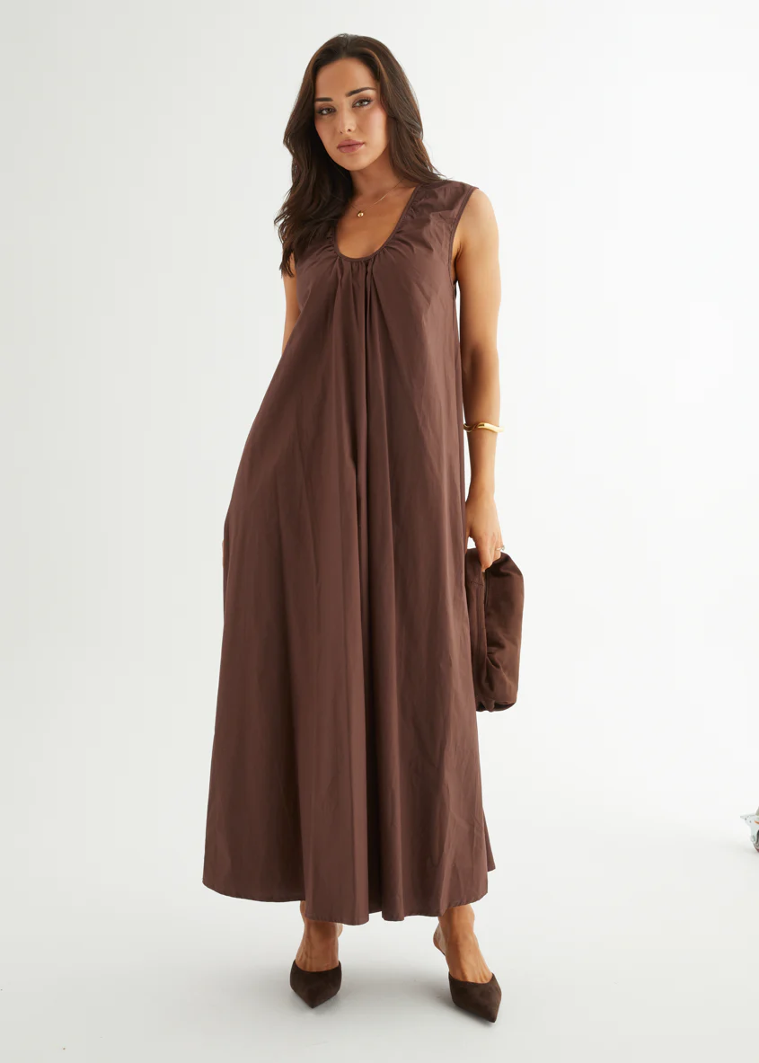 Casandra Maxi Dress - Chocolate - Image 2