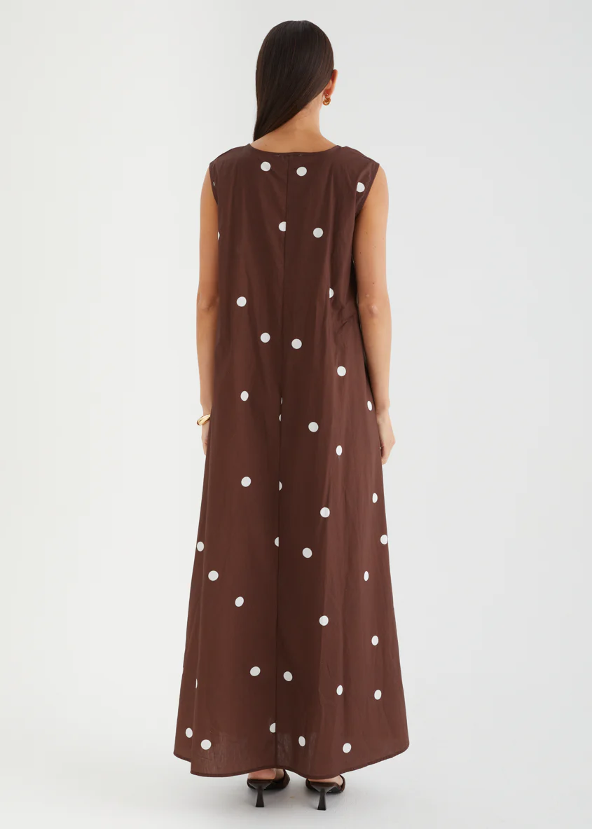 Casandra Maxi Dress - Chocolate Polka - Image 6