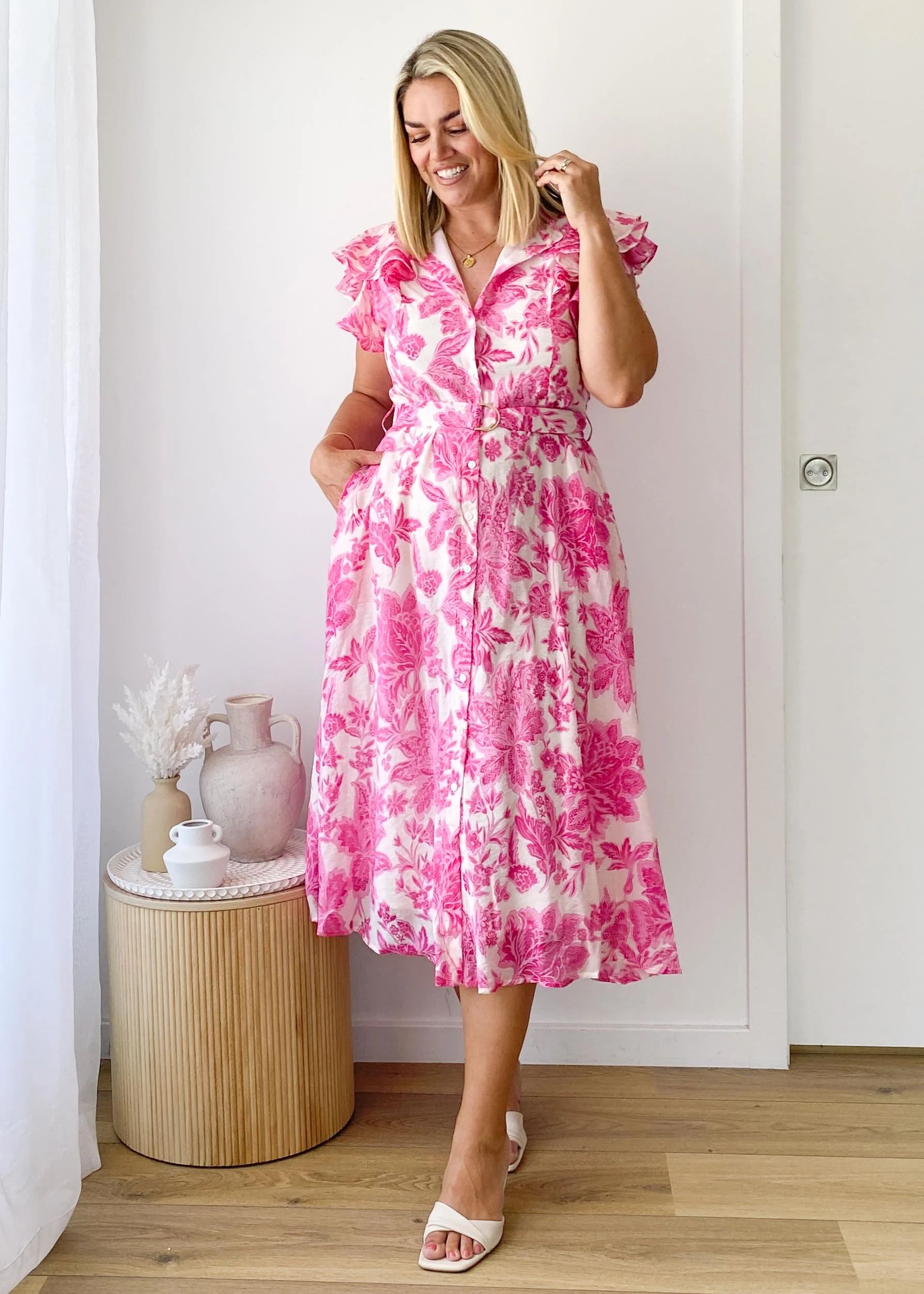 Cassia Midi Dress - Pink Bloom - Image 2