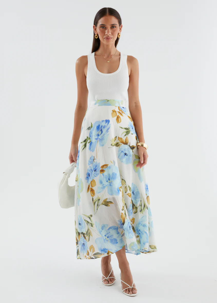 Catana Maxi Skirt - Blue Floral - Image 3
