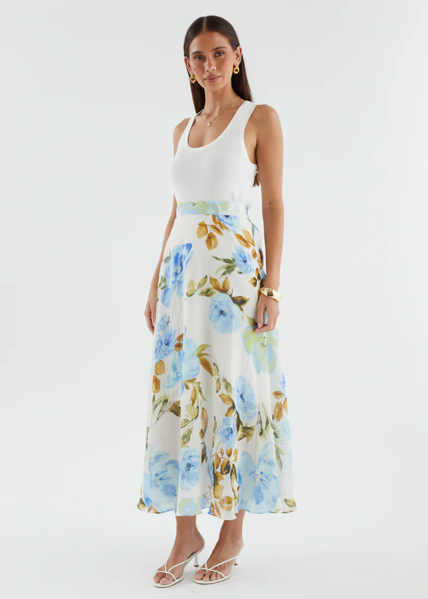 Catana Maxi Skirt - Blue Floral - Image 4