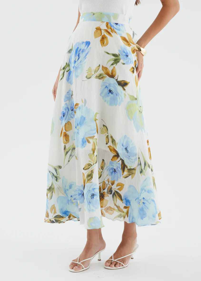 Catana Maxi Skirt - Blue Floral - Image 7