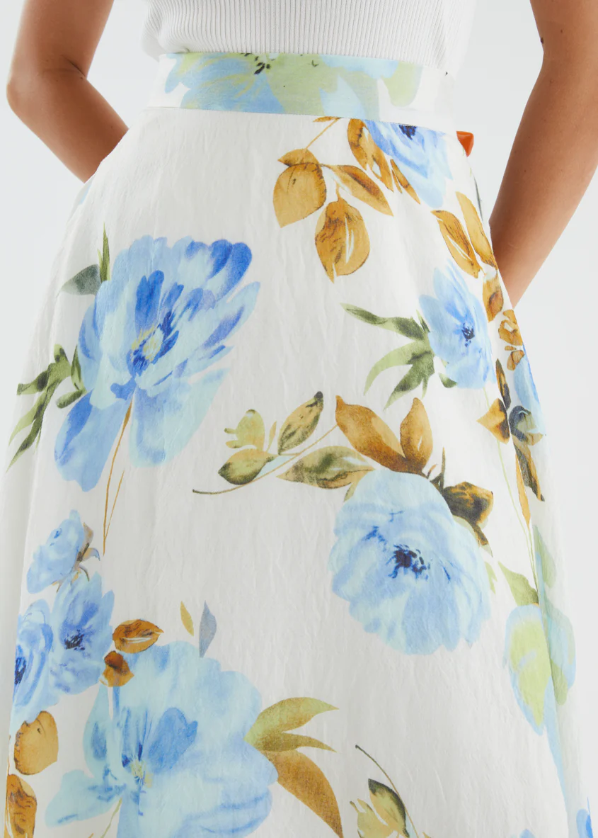 Catana Maxi Skirt - Blue Floral - Image 9