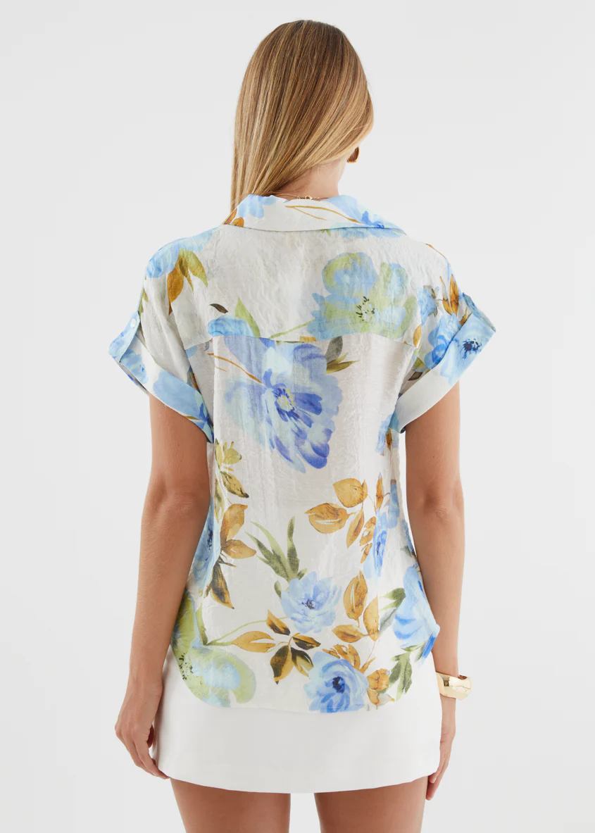 Catana Shirt - Blue Floral - Image 9