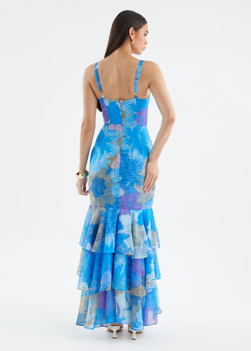 Cavani Maxi Dress - Blue Floral - Image 10