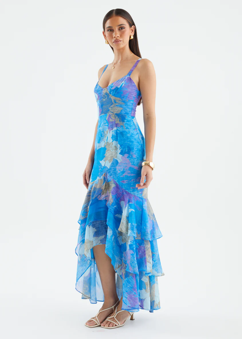 Cavani Maxi Dress - Blue Floral - Image 9