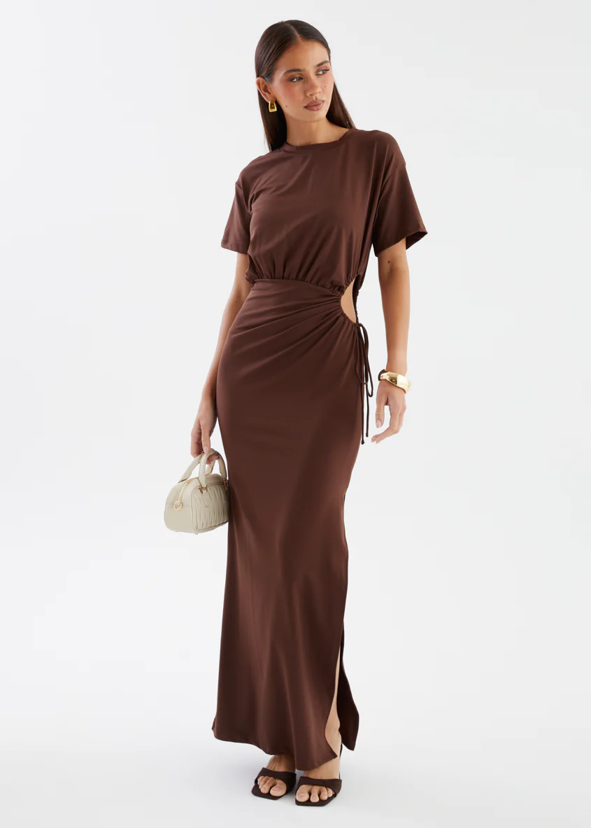 Chandla Maxi Dress - Chocolate - Image 2