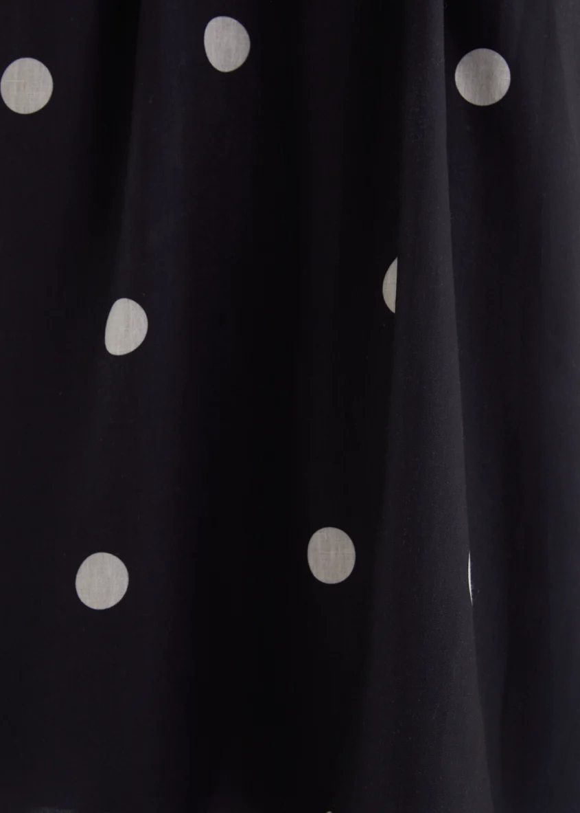 Charlee Strapless Midi Dress - Black Polka - Image 8