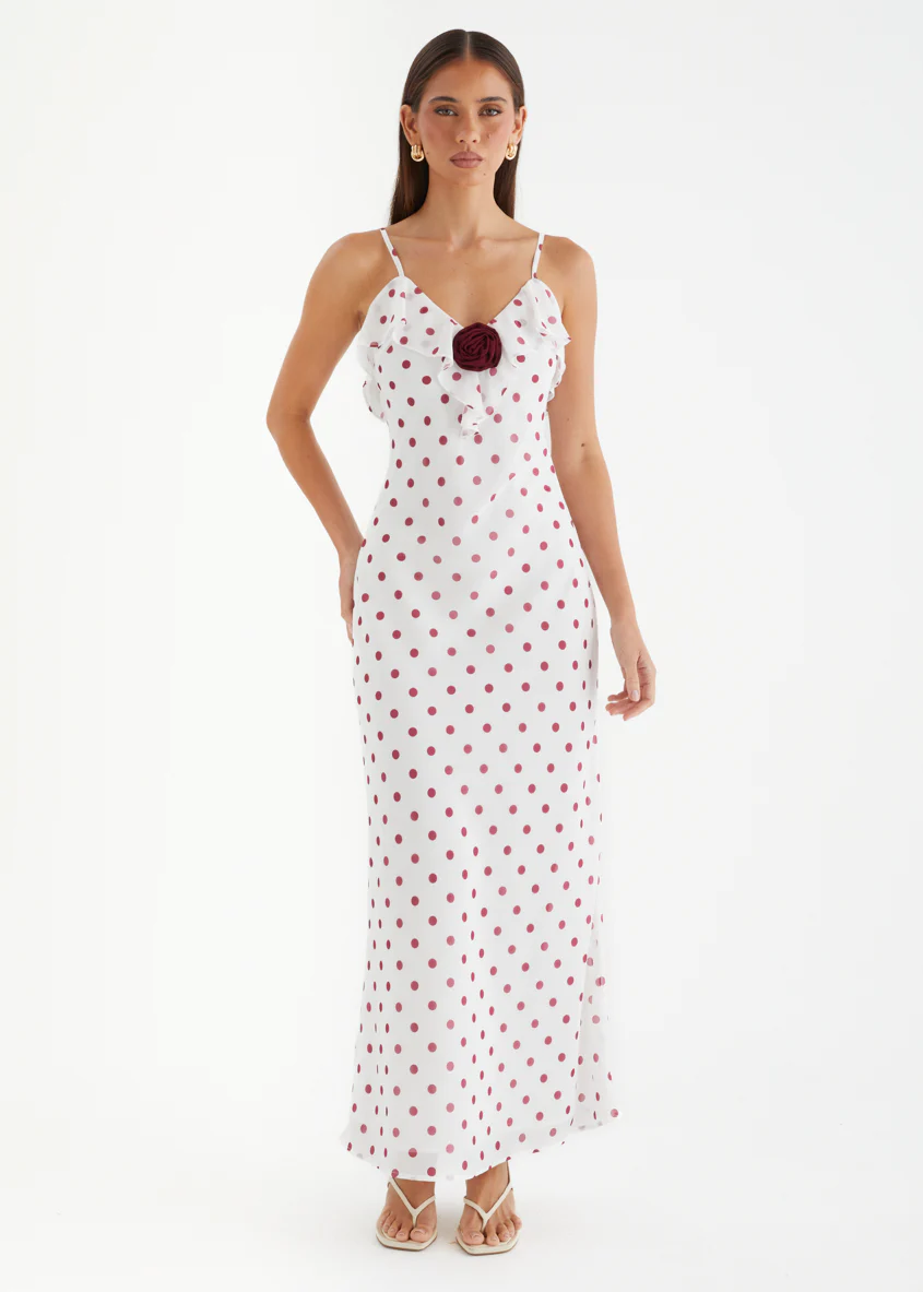 Cheryl Maxi Dress - Cherry Polka