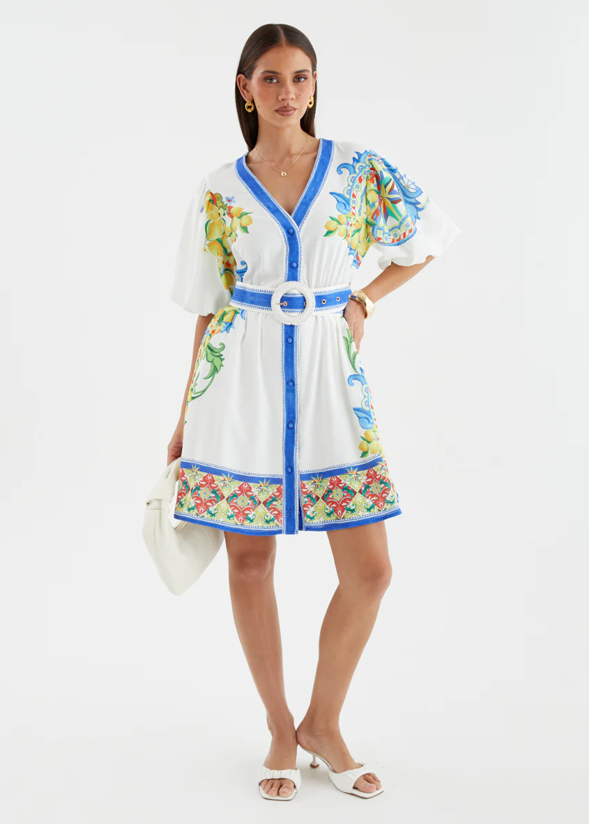 Cipriana Dress - White Positano