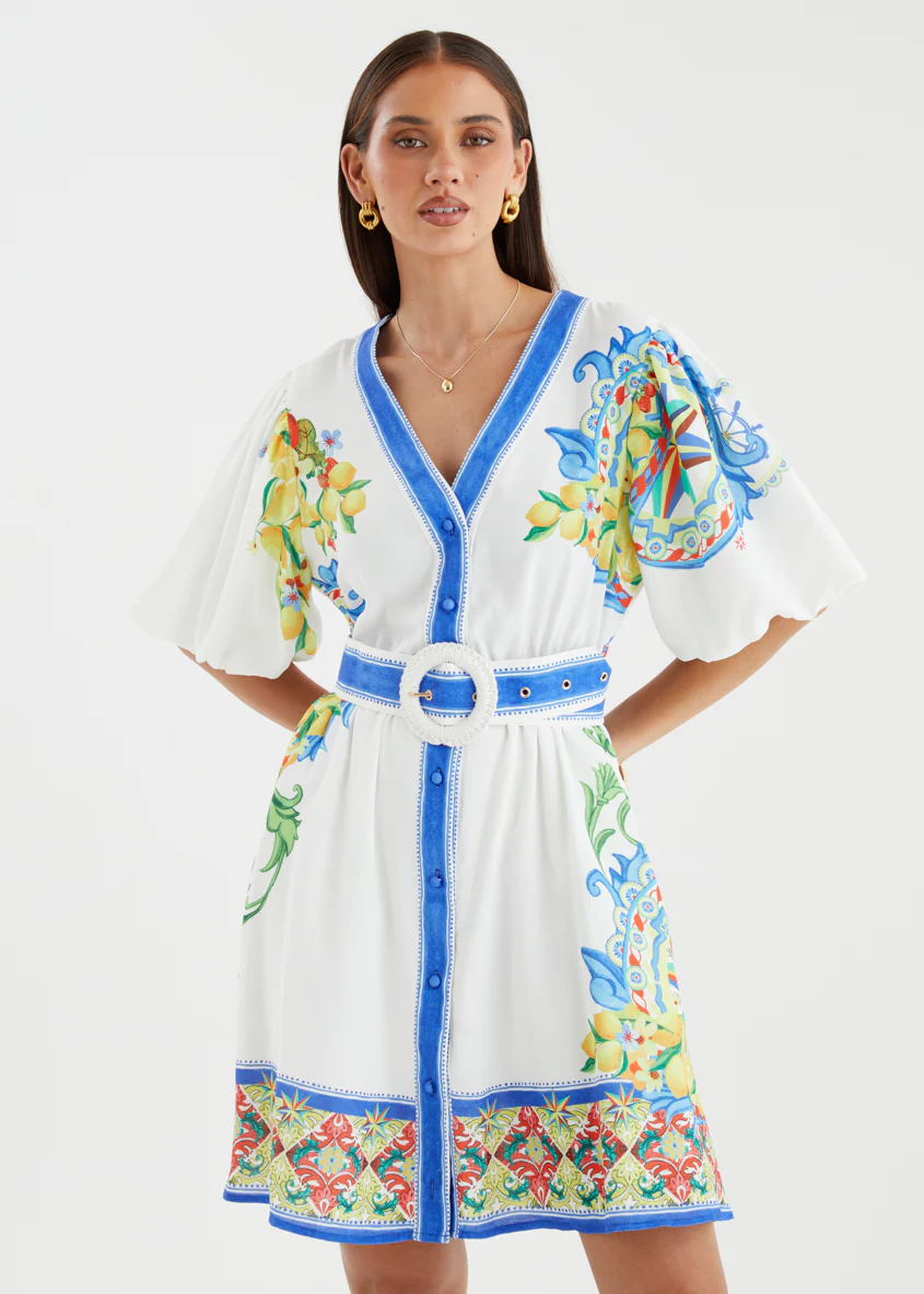 Cipriana Dress - White Positano - Image 2