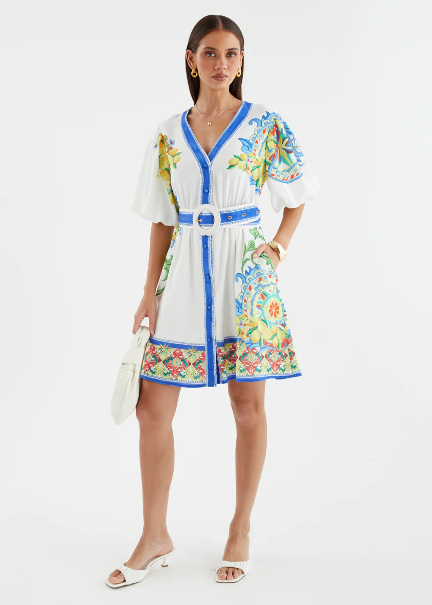 Cipriana Dress - White Positano - Image 3