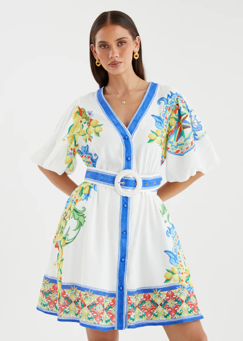 Cipriana Dress - White Positano - Image 5